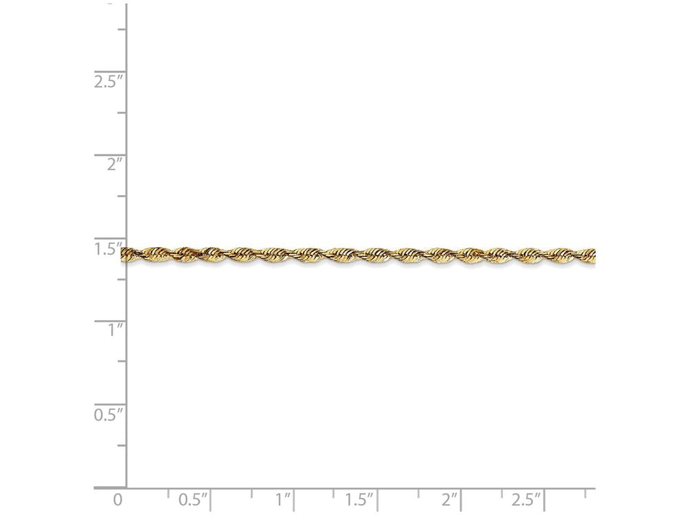 FJC Finejewelers 16 Inch 14k Yellow Gold 2.15mm Bright-cut Extra-light Rope Chain Necklace