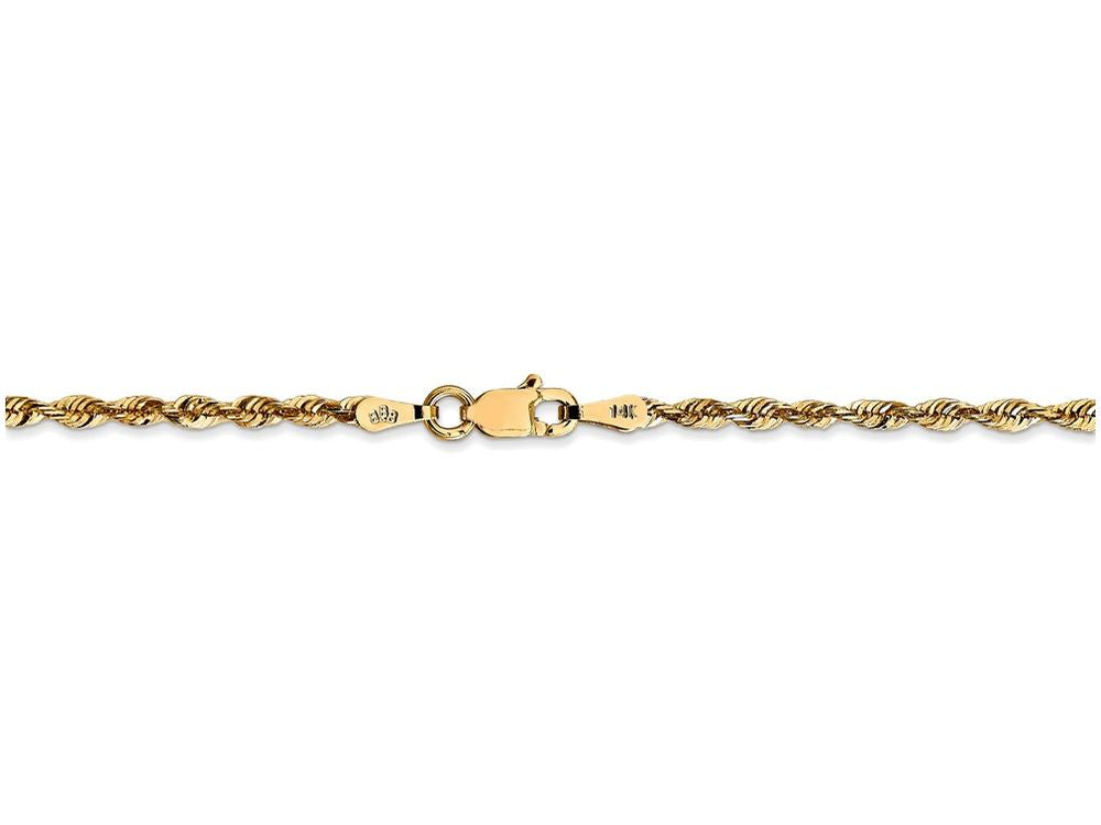 FJC Finejewelers 18 Inch 14k Yellow Gold 2.15mm Bright-cut Extra-light Rope Chain Necklace