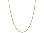 FJC Finejewelers 24 Inch 14k Yellow Gold 2.5mm Bright-cut Extra-light Rope Chain Necklace