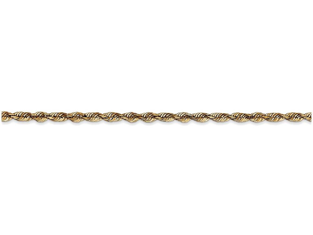 FJC Finejewelers 8 Inch 14k Yellow Gold 2.5mm Bright-cut Extra-light Rope Chain Bracelet