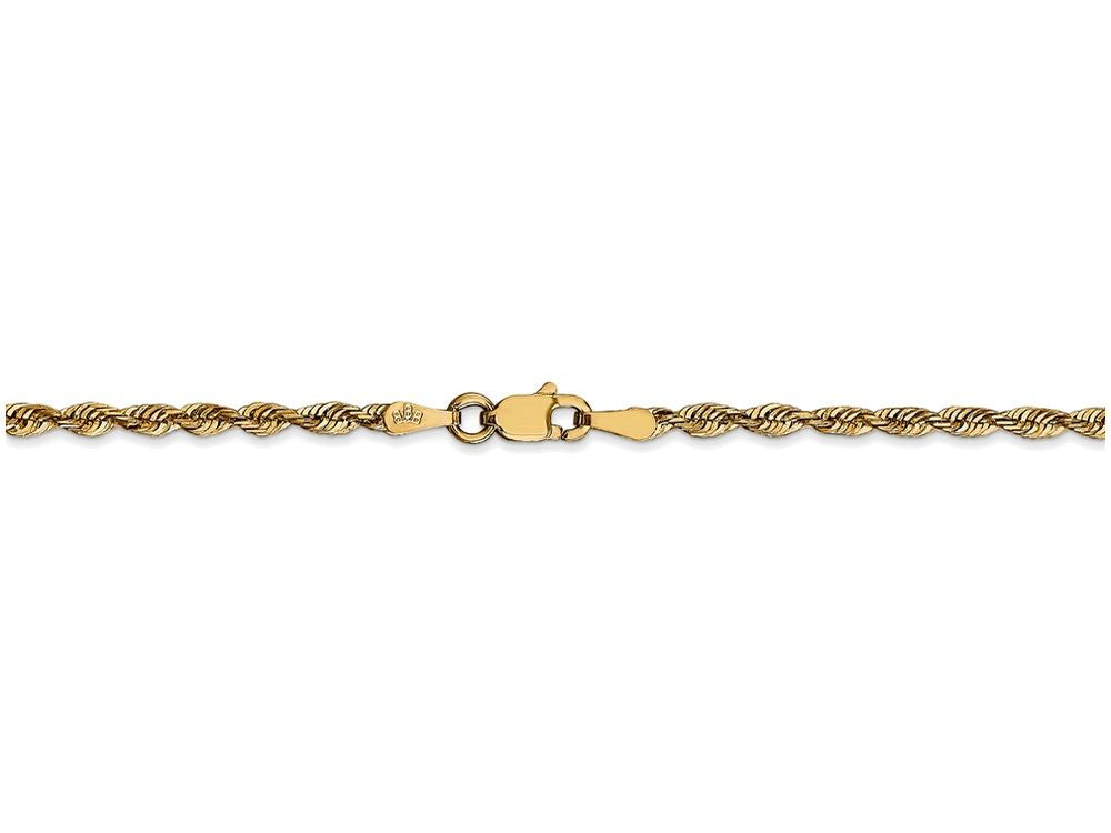 FJC Finejewelers 8 Inch 14k Yellow Gold 2.5mm Bright-cut Extra-light Rope Chain Bracelet