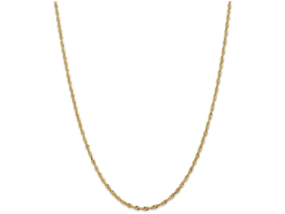 FJC Finejewelers 8 Inch 14k Yellow Gold 2.5mm Bright-cut Extra-light Rope Chain Bracelet