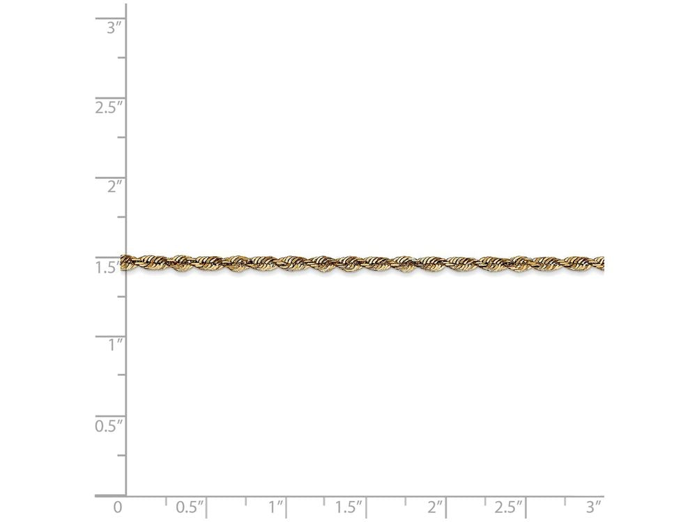 FJC Finejewelers 9 Inch 14k Yellow Gold 2.5mm Bright-cut Extra-light Rope Chain Ankle Bracelet