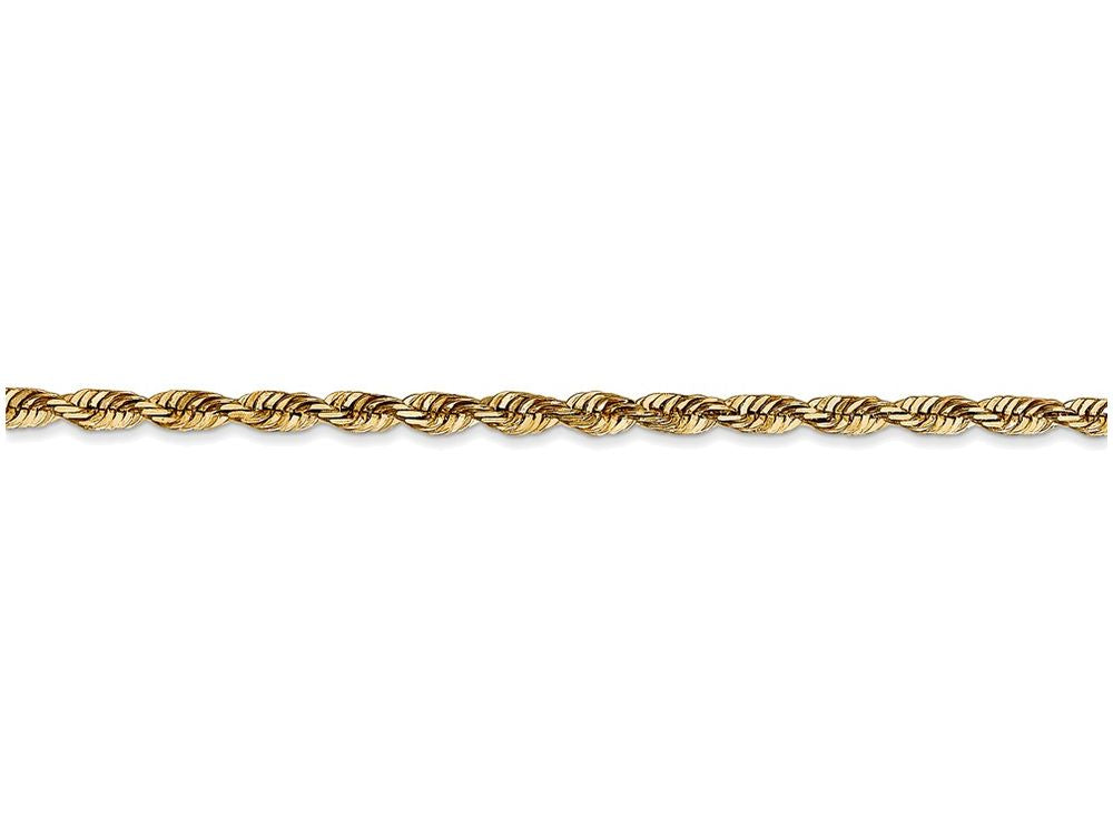 FJC Finejewelers 7 Inch 14k Yellow Gold 2.8mm Bright-cut Extra-light Rope Chain Bracelet