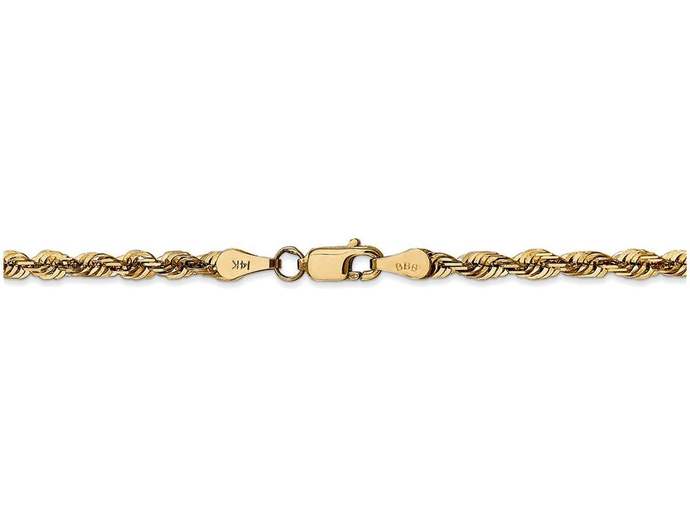 FJC Finejewelers 24 Inch 14k Yellow Gold 4mm Bright-cut Extra-light Rope Chain Necklace