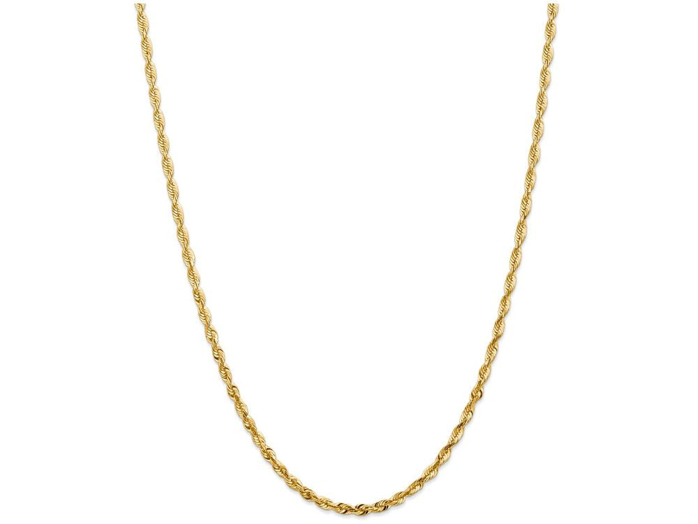 FJC Finejewelers 7 Inch 14k Yellow Gold 4mm Bright-cut Extra-light Rope Chain Bracelet