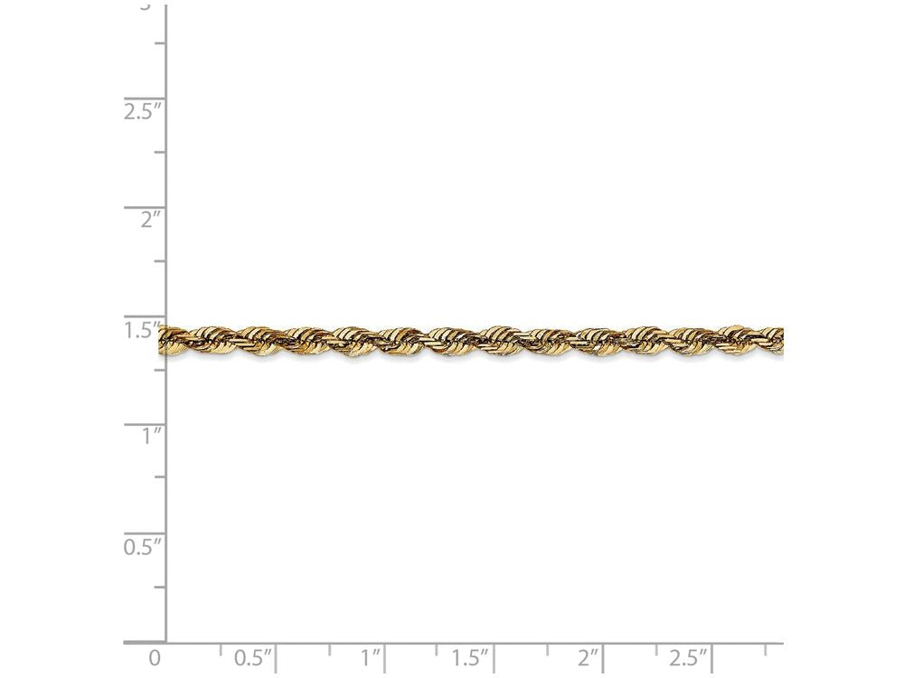 FJC Finejewelers 9 Inch 14k Yellow Gold 4mm Bright-cut Extra-light Rope Chain Ankle Bracelet