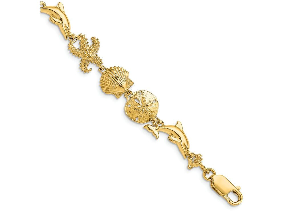 FJC Finejewelers 14k Yellow Gold Seashore Theme Bracelet