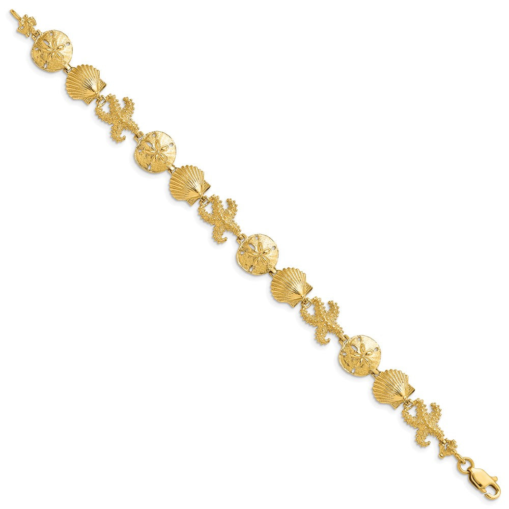 FJC Finejewelers 14k Yellow Gold Seashell Theme Bracelet