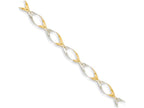 FJC Finejewelers 7 Inch 14k Gold With Rhodium Oval Link Chain Bracelet Bracelet
