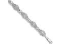 FJC Finejewelers 14k White Gold Flower with Scalloped Edge Link Bracelet