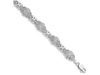 FJC Finejewelers 14k White Gold Flower with Scalloped Edge Link Bracelet