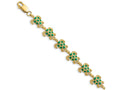 FJC Finejewelers Sea Turtle Bracelet with Green Enamel Shell Textured 7 Inch x 9.1mm