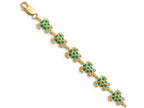 FJC Finejewelers Sea Turtle Bracelet with Green Enamel Shell Textured 7 Inch x 9.1mm