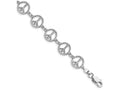 FJC Finejewelers 14k White Gold 3d Peace Symbol Bracelet