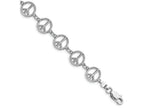 FJC Finejewelers 14k White Gold 3d Peace Symbol Bracelet