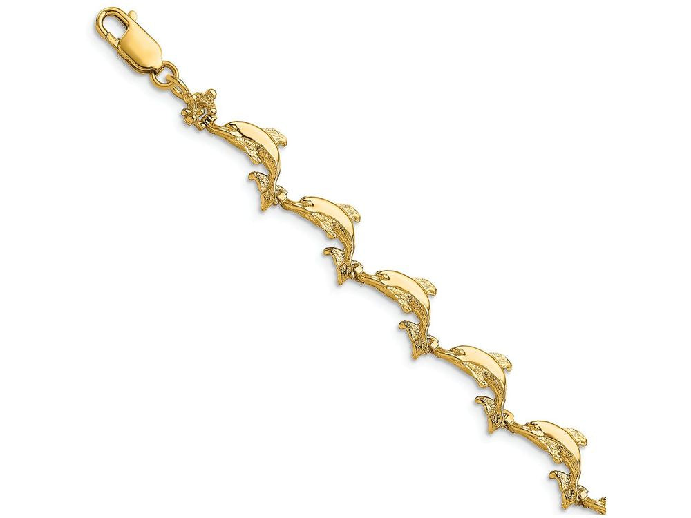 FJC Finejewelers Dolphin Link Polish Eng Bracelet