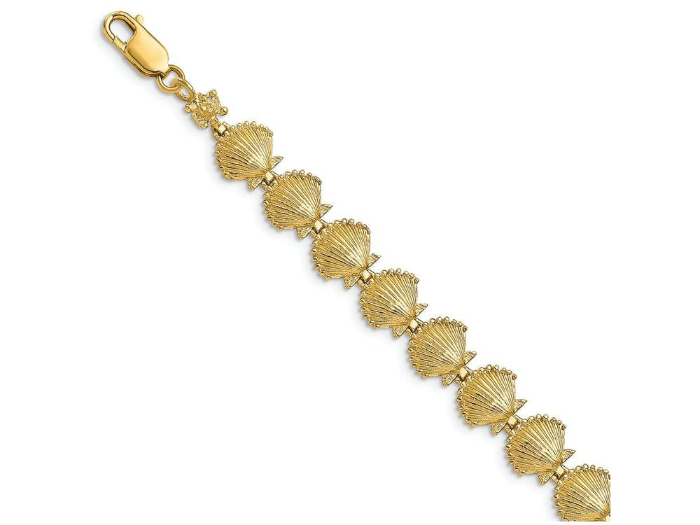 FJC Finejewelers Scallop Shell with Beaded Tips Link Bracelet