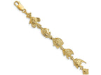 FJC Finejewelers Fish Link Polish Engraved Bracelet