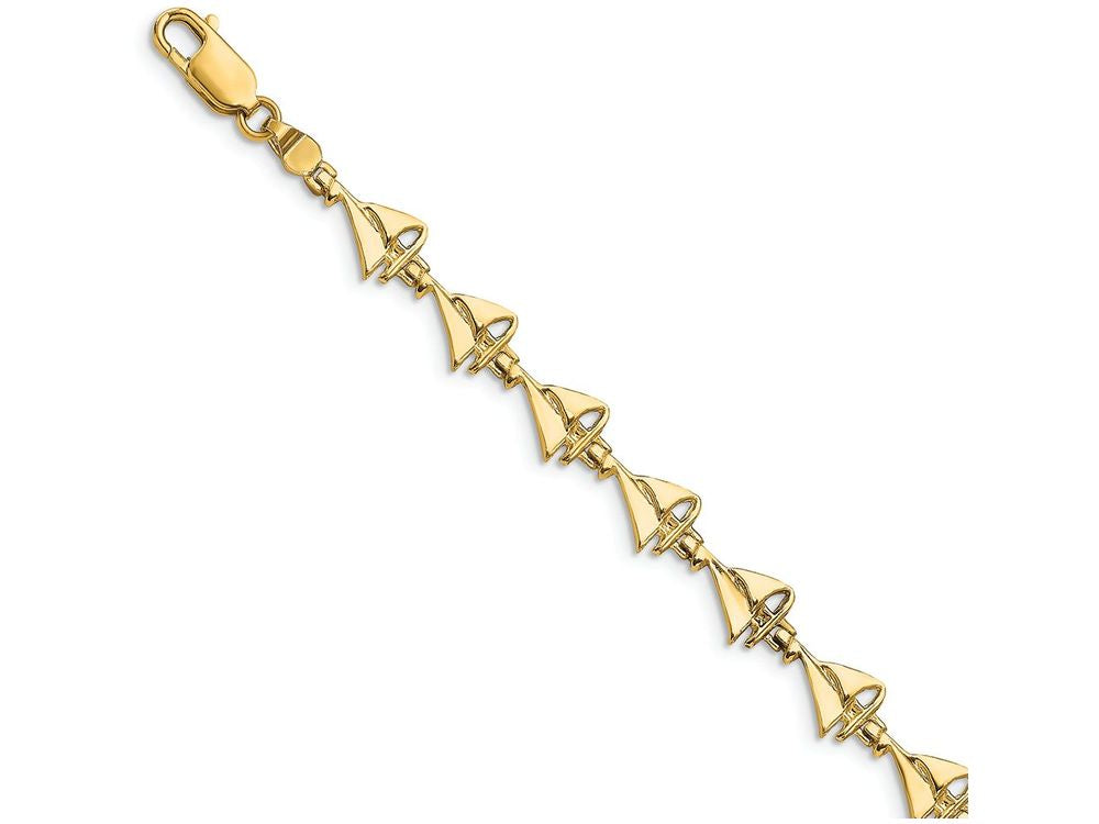 FJC Finejewelers Mini Sailboat Link Bracelet 7 Inch x 6.8mm