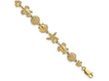 FJC Finejewelers Turtle Sand Dollar Shell Starfish Bracelet Polish Textured
