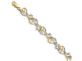 FJC Finejewelers Abstract Alt Bright Cut Heart Link Bracelettwo-color