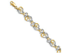 FJC Finejewelers Abstract Alt Bright Cut Heart Link Bracelettwo-color