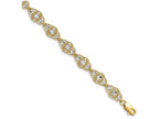 FJC Finejewelers Bright Cut White Circles with Scalloped Edge Bracelet