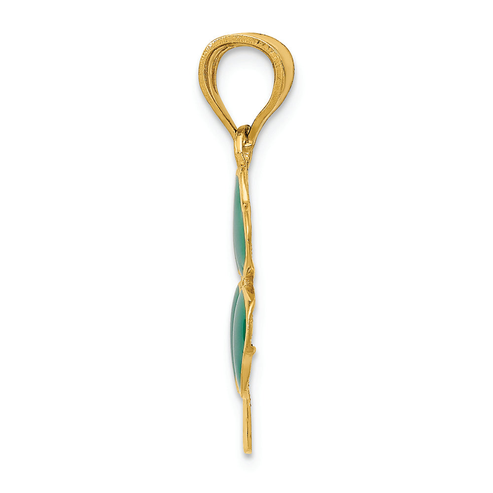 FJC Finejewelers 14k Yellow Gold Enameled Clover Charm