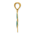 FJC Finejewelers 14k Yellow Gold Enameled Clover Charm