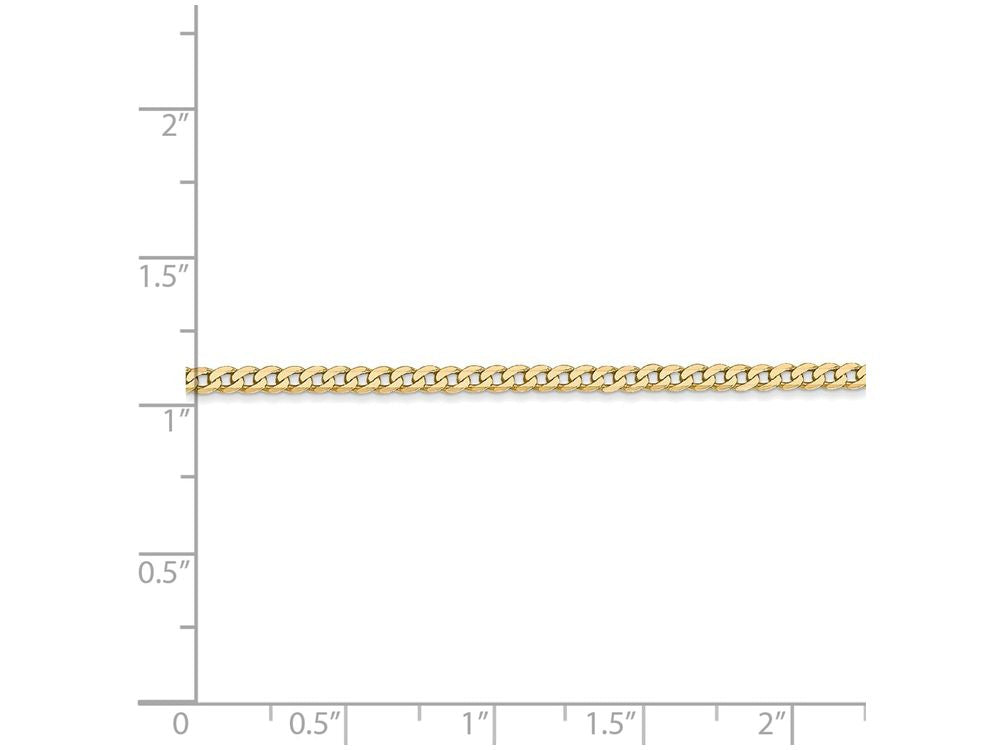 FJC Finejewelers 18 Inch 14k Yellow Gold 2.2mm Beveled Curb Chain Necklace