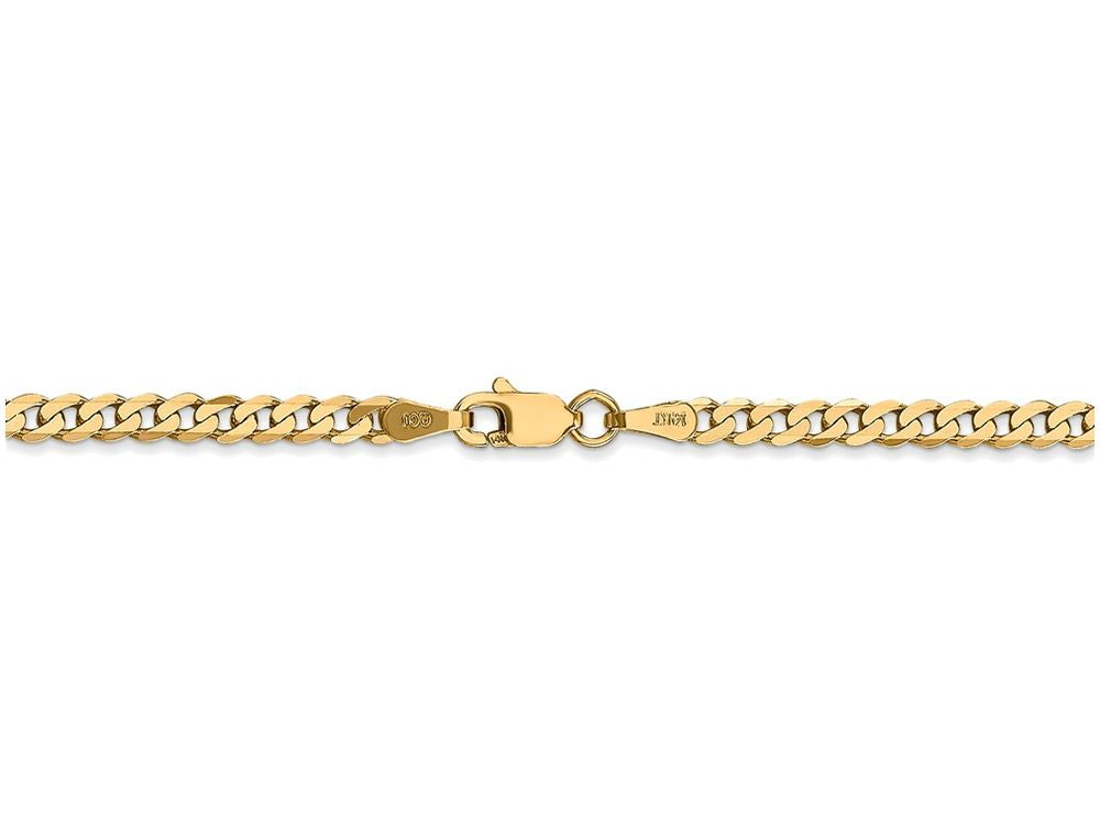 FJC Finejewelers 7 Inch 14k Yellow Gold 2.4mm Beveled Curb Chain Bracelet