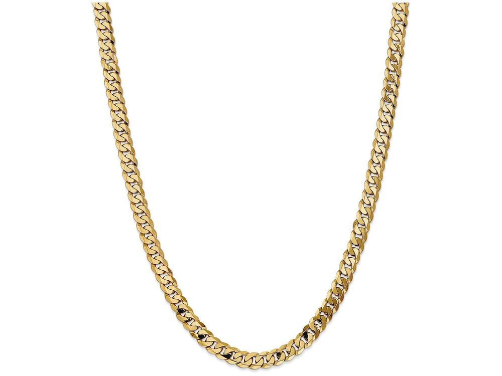 FJC Finejewelers 18 Inch 14k 7.25mm Beveled Curb Chain Necklace