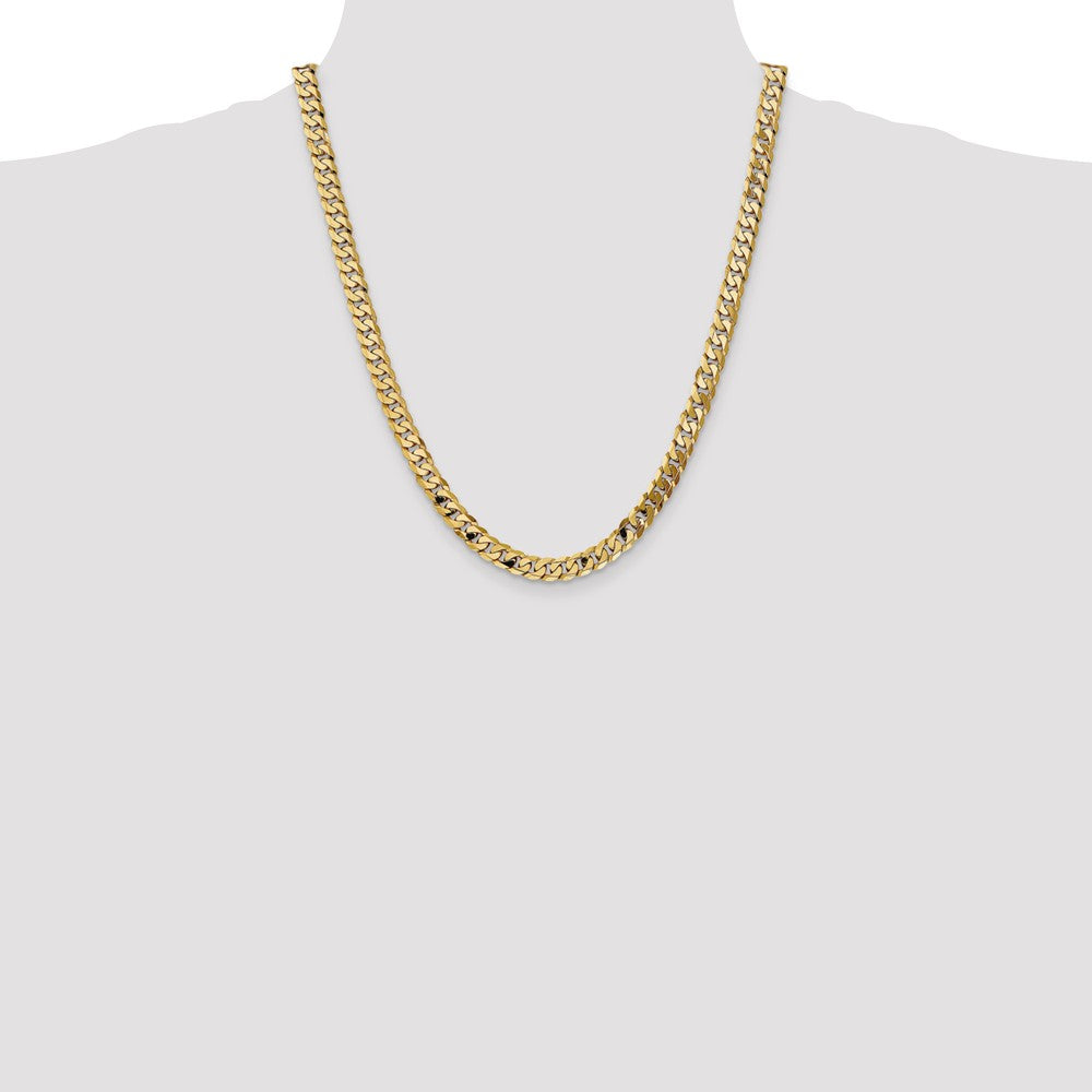 FJC Finejewelers 22 Inch 14k 7.25mm Beveled Curb Chain Necklace
