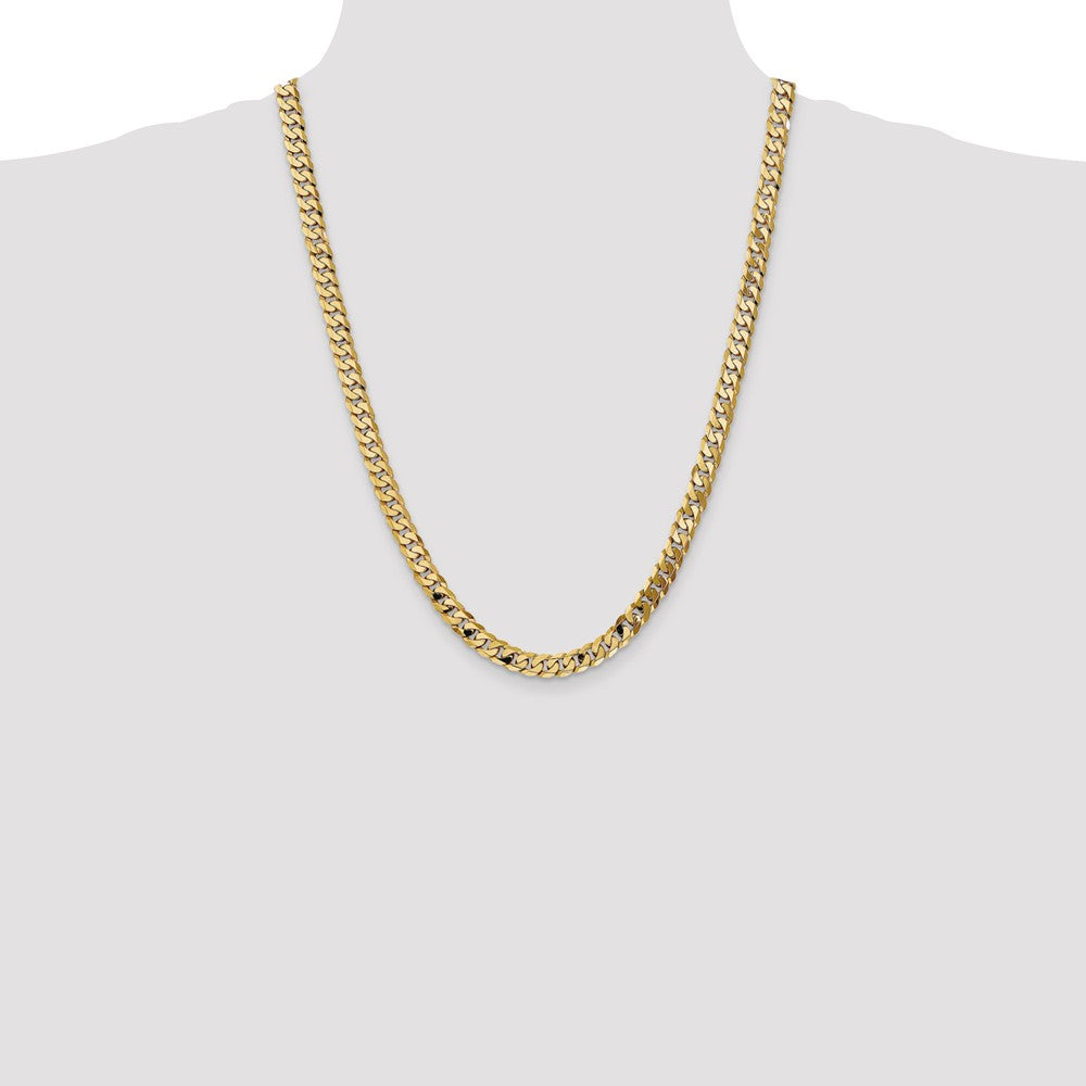 FJC Finejewelers 24 Inch 14k 7.25mm Beveled Curb Chain Necklace