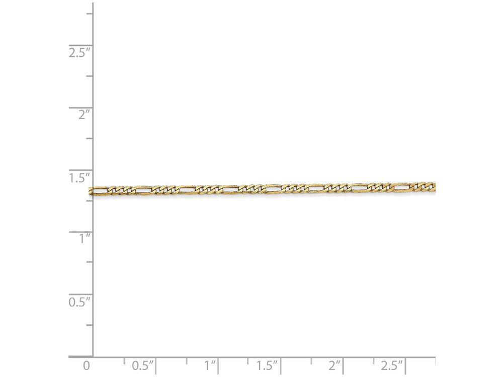 FJC Finejewelers 9 Inch 14k Yellow Gold 1.80mm Flat Figaro Chain Ankle Bracelet (Smaller Ankles)