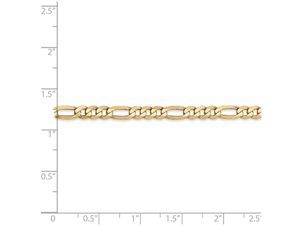 FJC Finejewelers 7 Inch 14k Yellow Gold 4mm Flat Figaro Chain Bracelet