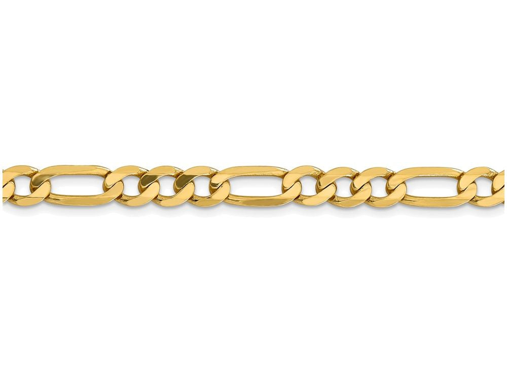 FJC Finejewelers 9 Inch 14k Yellow Gold 6.25mm Flat Figaro Chain Ankle Bracelet (Smaller Ankles)