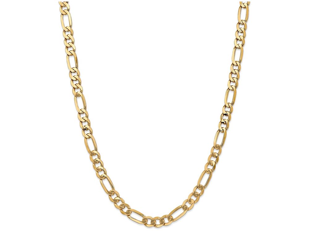 FJC Finejewelers 7 Inch 14k Yellow Gold 7mm Flat Figaro Chain Bracelet