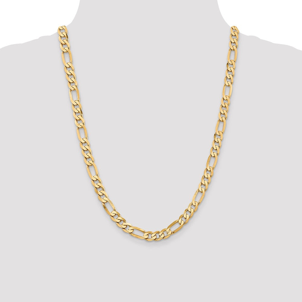 FJC Finejewelers 24 Inch 14k 7.5mm Flat Figaro Chain Necklace
