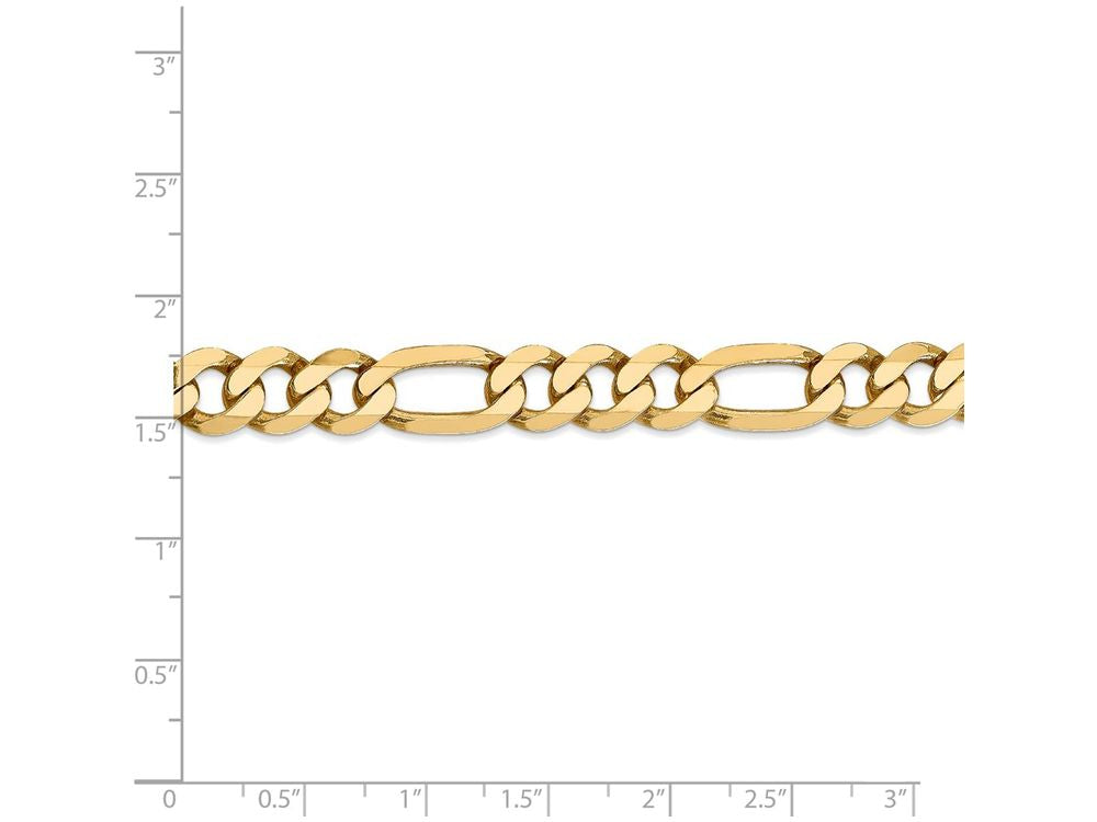 FJC Finejewelers 9 Inch 14k Yellow Gold 8.75mm Flat Figaro Chain Ankle Bracelet (Smaller Ankles)