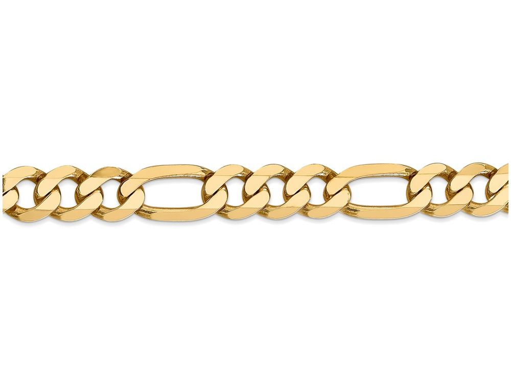 FJC Finejewelers 9 Inch 14k Yellow Gold 8.75mm Flat Figaro Chain Ankle Bracelet (Smaller Ankles)