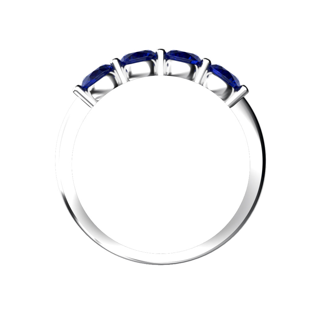 FJC Finejewelers 10 kt White Gold 4mm Created Blue Sapphire 4 Stone Band Ring