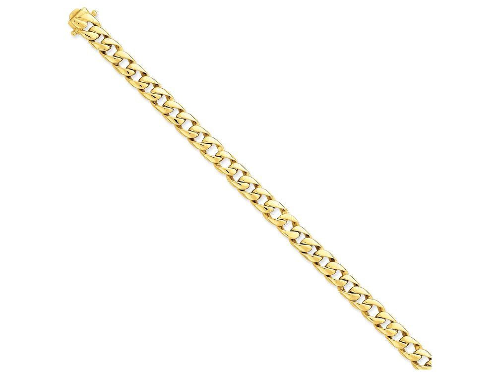 FJC Finejewelers 9 Inch 14k 7.75mm Solid Hand-polished Curb Link Chain Ankle Bracelet (Smaller Ankles)