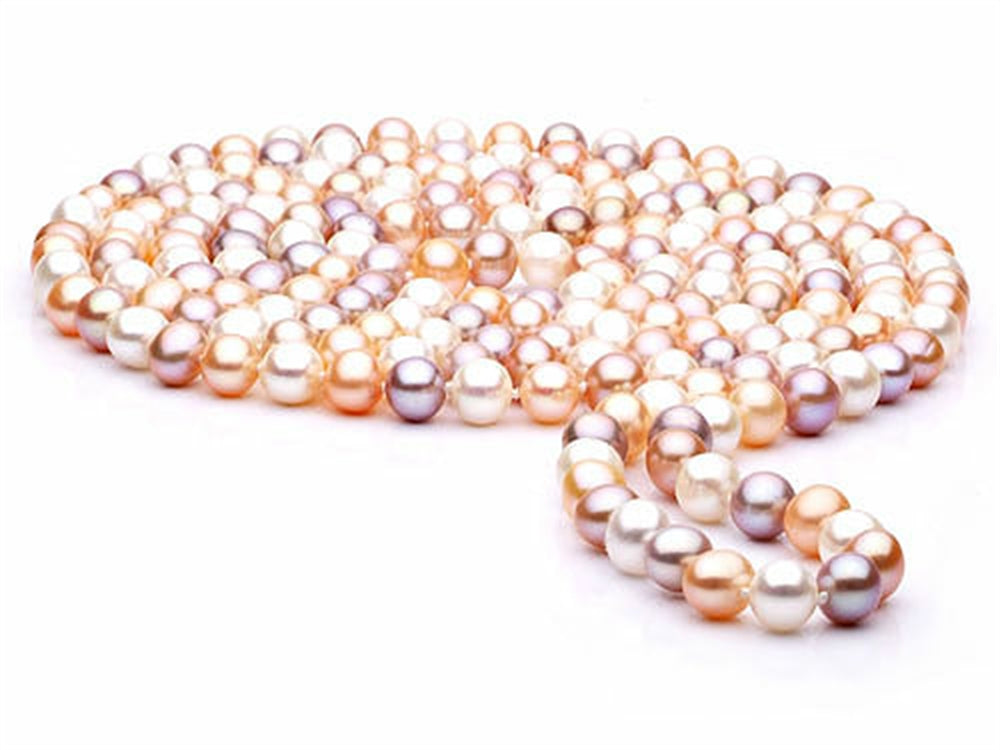Finejewelers 60 inch Multicolor Fresh Water Cultured Pearl Rope 7-8 mm each
