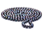 Finejewelers 60 inch Black(dyed)  Fresh Water Cultured Pearl Rope 7-8 mm each