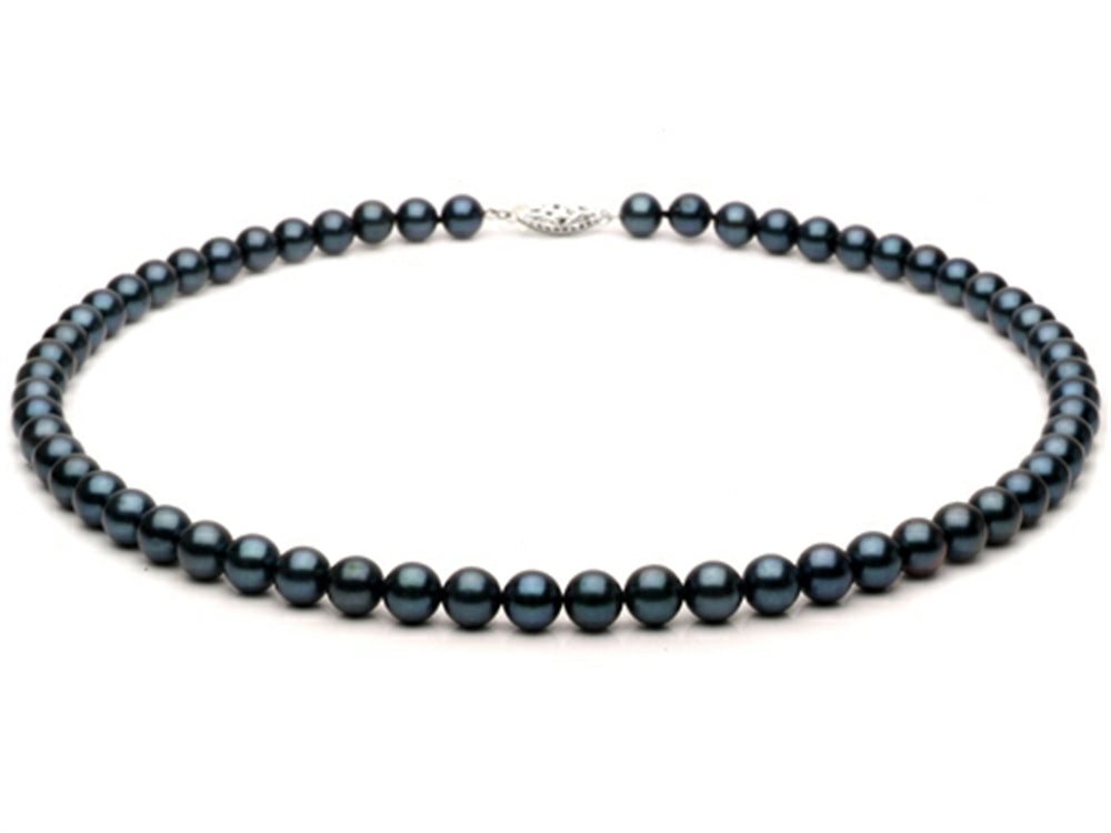 Finejewelers 18 Inch Black Fresh Water Cultured Pearl (dyed) Necklace 7.5-8 mm each
