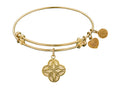 Angelica Collection Non-antique Yellow Stipple Finish Brass celtic Four Knot Expandable Bangle