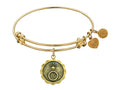 Angelica Collection Antique Yellow Stipple Finish Brass engaged Expandable Bangle