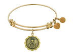 Angelica Collection Antique Yellow Stipple Finish Brass engaged Expandable Bangle